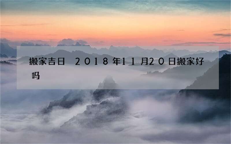 搬家吉日 2018年11月20日搬家好吗